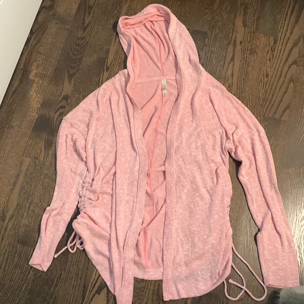 super cute, long pink sweater